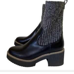 Dolce Vita Chelsea Chunky Sweater Boot NEW Size 8.5  Black/charcoal